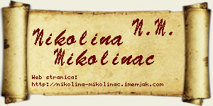 Nikolina Mikolinac vizit kartica